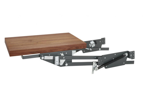 Rev-A-Shelf Rev-a-shelf Orion Gray and Walnut Heavy Duty Mixer Lift Kit w/Soft-Close for Full Access 18" Base ML-WNHDSCOG-18F 
