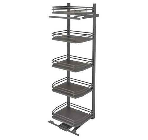 Rev-A-Shelf Rev-a-shelf Flat Wire Orion Gray Solid Bottom (5) Shelf Swing-Out Pantry for Full Access 18" or 24" Pantry w/Height Opening of 74" 5374 Series 