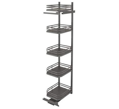 Rev-A-Shelf Rev-a-shelf Flat Wire Orion Gray Solid Bottom (5) Shelf Swing-Out Pantry for Full Access 18" or 24" Pantry w/Height Opening of 74" 5374 Series 