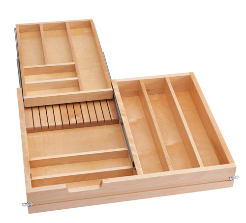 Rev-A-Shelf Rev-a-shelf Natural Maple Tiered Combination Drawer 33" Minimum Opening with BLUMOTION Soft-Close Slides for Face Frame 36" 4WTCD-36HSC-1 