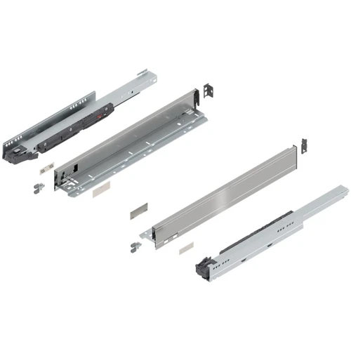 Blum 770N Series LEGRABOX Kit 125 Lb Capacity Full Extension 80mm Height 18-22 Inch Orion Gray