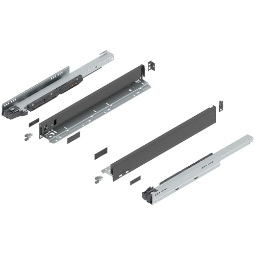  Blum 770N Series LEGRABOX Kit 125 Lb Capacity Full Extension 80mm Height 18-22 Inch Orion Gray 