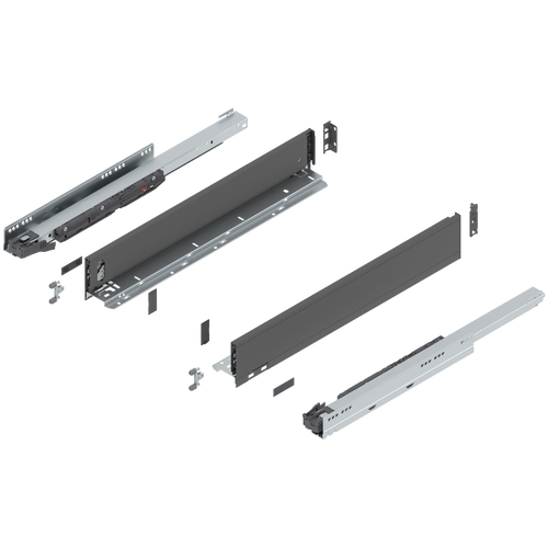 Blum 770M Series LEGRABOX Kit 125 Lb Capacity Full Extension 106mm Height 11-22 Inch,Brushed Stainless Steel, Orion Gray or Silk White Matte