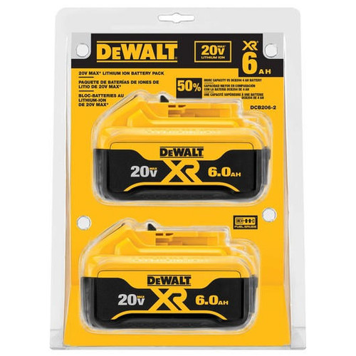 Dewalt DEWALT 20V MAX XR 6Ah Battery (2 PK) DCB206-2 