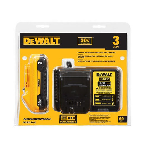 Dewalt DEWALT 20V MAX Starter Kit with 3.0Ah Compact Battery and Charger DCB230C 