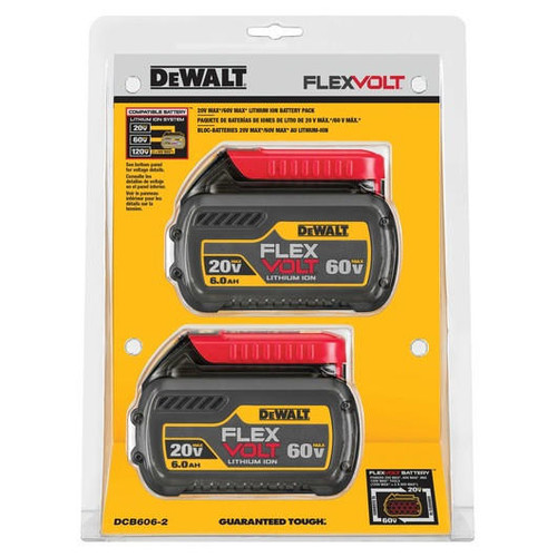 Dewalt DEWALT FLEXVOLT 20/60V MAX BATTERIES PACK 6.0AH (2 PK) DCB606-2 