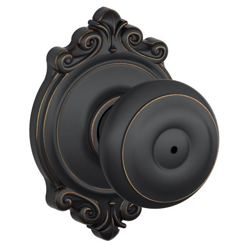 Schlage Lock Schlage F40 Series Privacy Knob Georgian Series with a Brookshire Rosette 