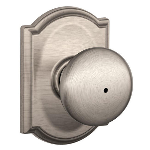 Schlage Lock Schlage F40 Series Privacy Knob Plymouth Series with a Camelot Rosette 