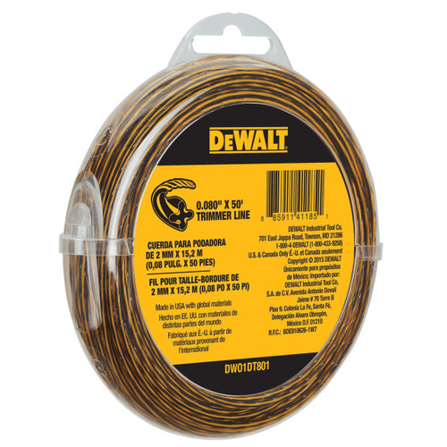 Dewalt DEWALT String Trimmer Line, 50-Feet By 0.080-Inch DWO1DT801 