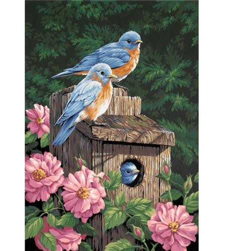 Garden Bluebirds- paint by number kit
