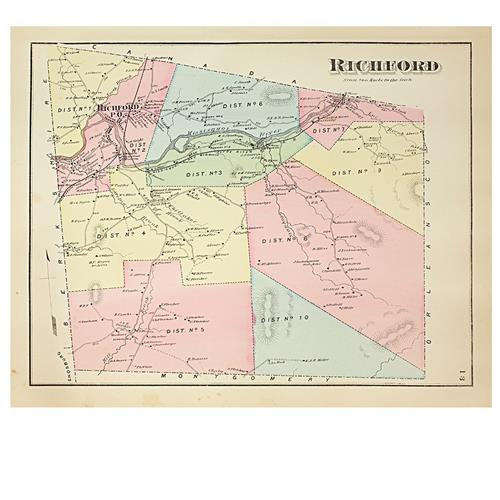 Richford, VT- 1871  Beers Atlas Map reprint