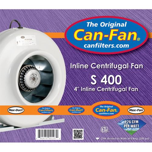 Can-Fan S-Series 400 Inline Fan Duct Blower | 4"