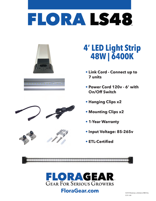 FloraGear Flora LS48 LED Light Strip 6400k 48w