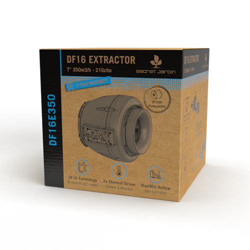 Secret Jardin Extractor T DF16 Inline Fan | 90/150/210 cfm