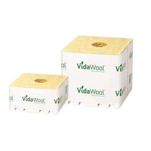 VidaWool Rockwool Block 40 with Hole, 4 Inch x 4 Inch x 2.5 Inch, Case of 216