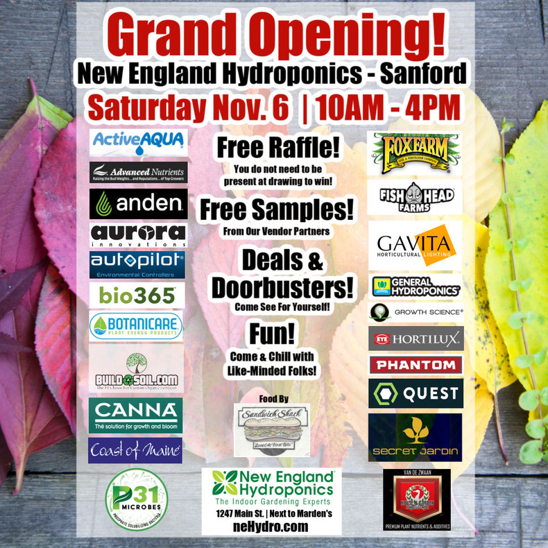 November 6: Grand Opening Event for Our New Sanford, Maine Store