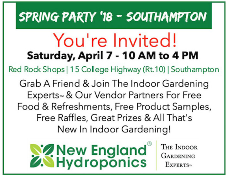 Join The Indoor Gardening Experts™ For Our Spring Party & Customer Appreciation Day In Southampton on Saturday, April 7!