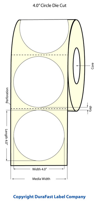 TM-C3500 4" Circle (1A) Inkjet Matte Paper Label 290/Roll  - 812033