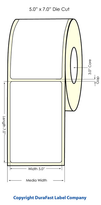 LX900 5" x 7" Inkjet High Gloss Paper Labels 350/Roll  - 931008