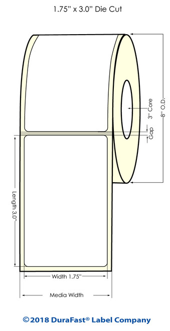 TM-C7500 1.75"x3" NP High Inkjet Gloss Paper Label 1800/Roll