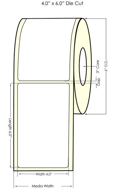 LX2000 4" x 6" Inkjet Chemical Label 350/Roll