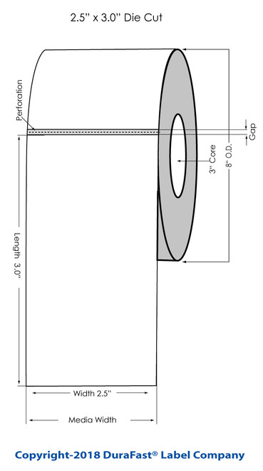 TM-C7500 2.5" x Inkjet 3" Matte Tags 1500/Roll