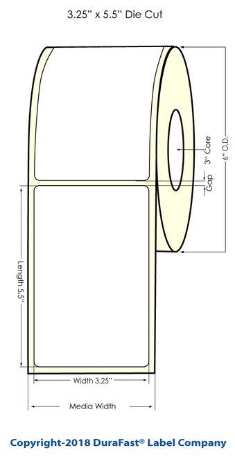 TM-C7500G 3.25" x 5.5" Inkjet NP Glossy BOPP Labels 450/Roll