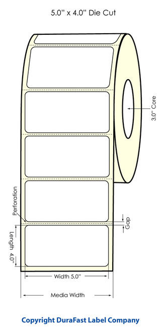 LX900 5" x 4" Inkjet High Gloss Paper Labels 600/Roll  - 74808