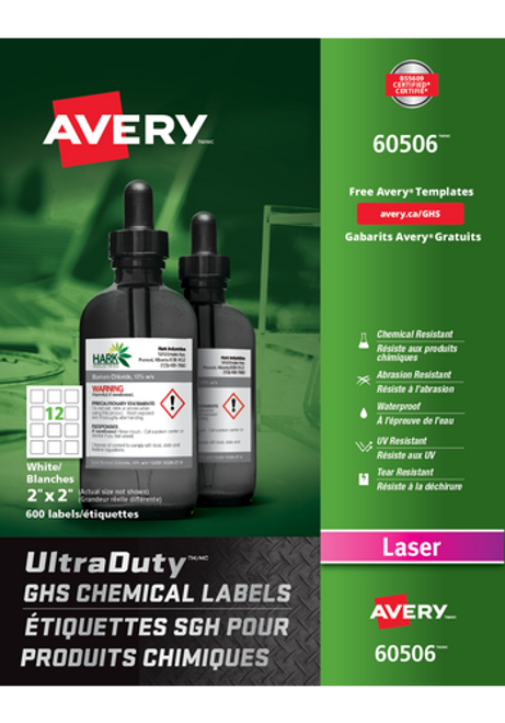 Avery 60506 2"x2" GHS Label Sheet