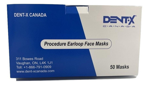 Dent-X Medical Earloop Face Masks|50 Pack|FDA and Health Canada Approved