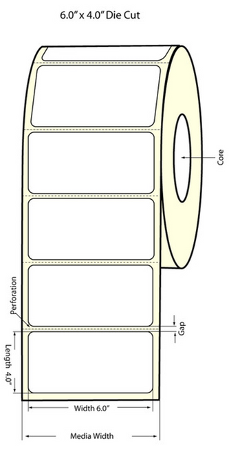 LX900 6" x 4" Inkjet Matte Paper Labels 600/Roll