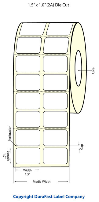 TM-C3500 1.5" x 1" Inkjet (2A) High Gloss Paper Label 2150/Roll  - 811008