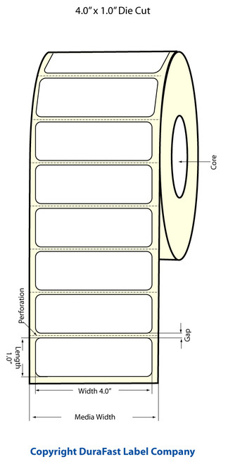 TM-C3500 4" x 1" Inkjet (1A) High Gloss Paper Label 1070/Roll  - 811017