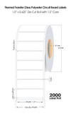 Thermal Transfer 1.0" x 0.625" 1UP Gloss Polyester UL Circuit Board Labels 2,000/Roll - 1.5" Core | 4" OD