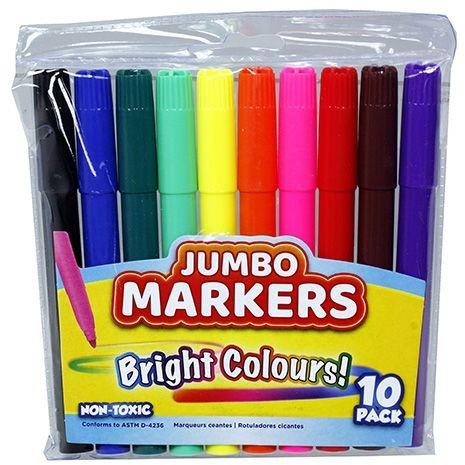 Coloured Jumbo Markers Pack NuPrint Office Supplies