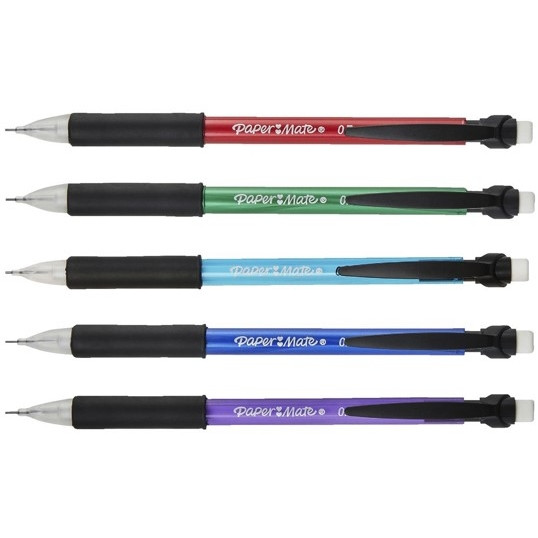 PENCIL MECHANICAL PAPERMATE 0.7MM GRIP ASST PK5 NuPrint Office Supplies