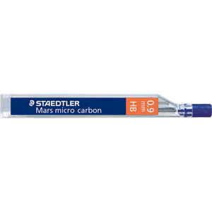 Staedtler 250 Mars Micro Carbon Mechanical Pencil Leads 0.9mm - HB, Tube of 12