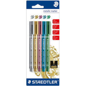 Staedtler 8323 Metallic Marker Assorted Colours, Card of 5