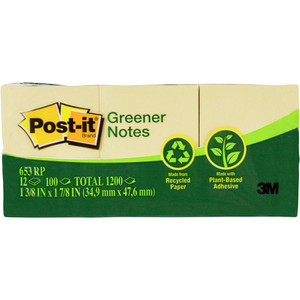 POST-IT RECYCLED NOTES 653-RP 34.9x47.6mm, , Pack of 12
