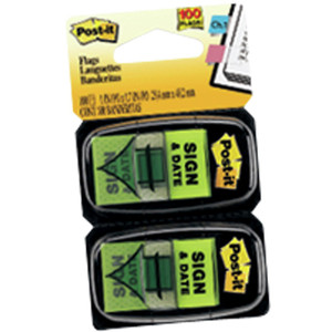 POST-IT PRINTED FLAGS TWIN PACKS 680-SD2 "Sign and Date"