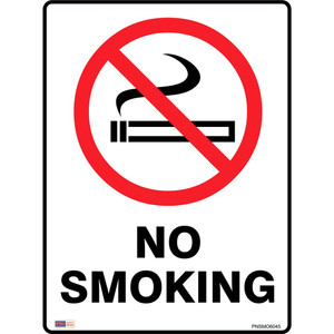 SAFETY SIGNAGE - PROHIBITION No Smoking 450mmx600mm Polypropylene