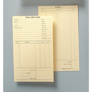 ZIONS TOTAL COST CARD NO.TCC TCC 125x205mm (Pack of 100)