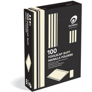 Olympic Manilla Folder Foolscap Buff, Box of 100 (193860)