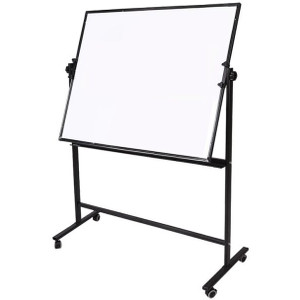 Deli Mobile Whiteboard 900 x 1200 Double Sided Magnetic Pivot on H-Frame Stand