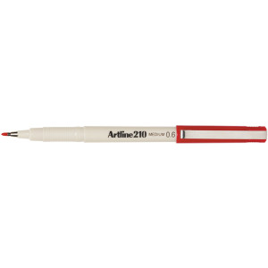 ARTLINE 210 FINELINER PENS 0.6mm Red Bx12