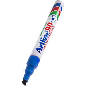 Artline 90 Permanent Marker Chisel Tip 2.0–5.0mm Blue Box Of 12