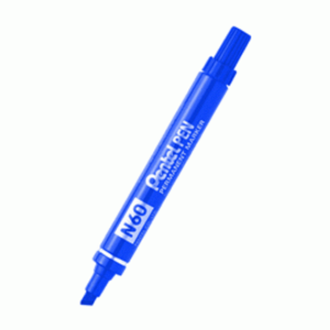 PENTEL N60 PERMANENT MARKER CHISEL Blue 3.9-5.5mm chisel point Bx12