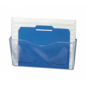 DEFLECT-O DOCUPOCKET WALL POCKET Landscape Clear, Suitable for A4 and Legal/Foolscap