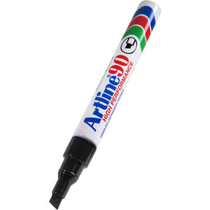 Artline 90 Permanent Marker Chisel Tip 2.0–5.0mm Black Box Of 12