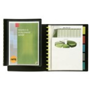 MARBIG KWIK ZIP DISPLAY BOOK A4 W/Insert Cover 10Pkt Black